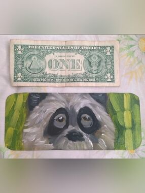 Small Panda Painting In Oil Paint